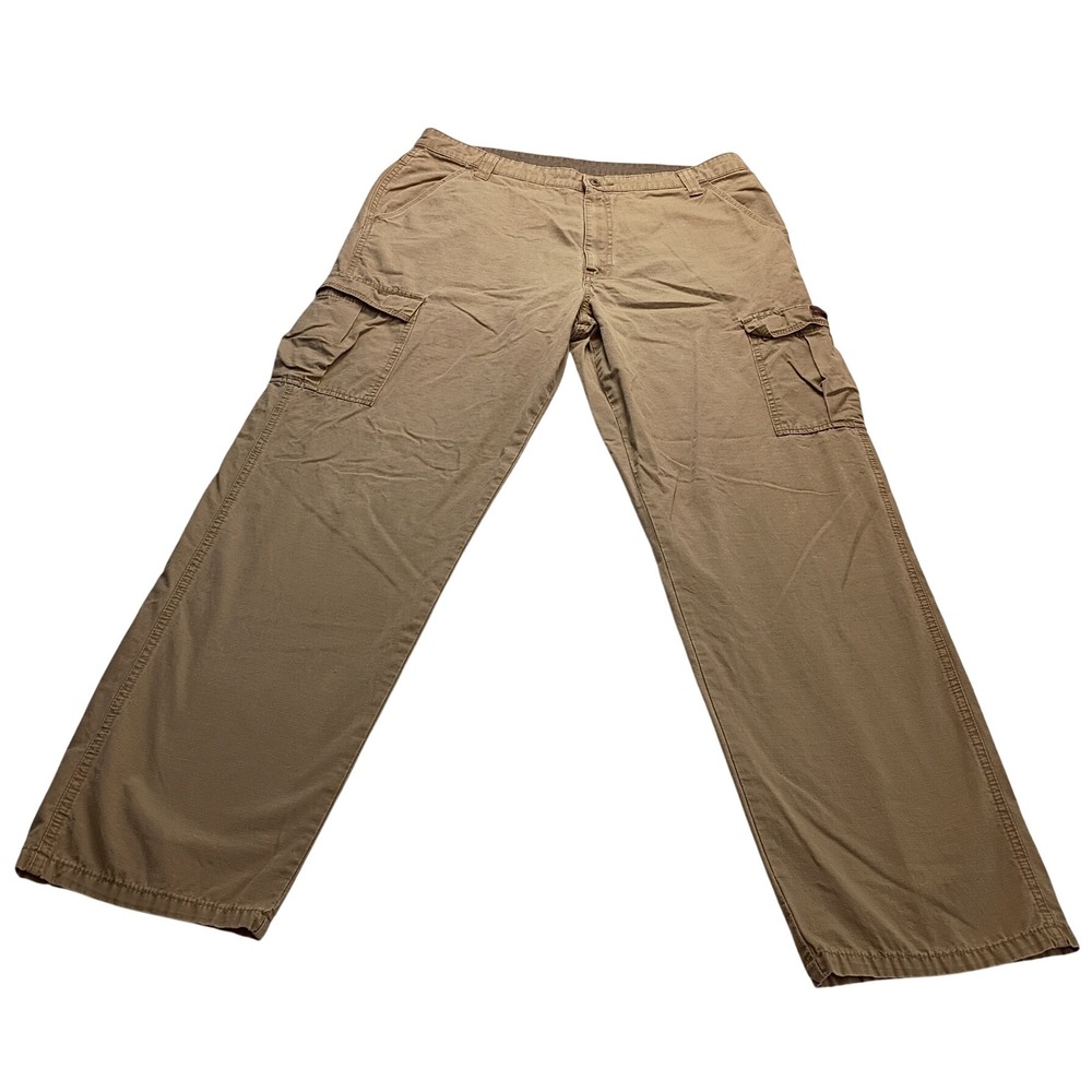 Wrangler Cargo Pants Men's Ripstop Cotton Khaki 36x34 On Tag Workwear Outdoor